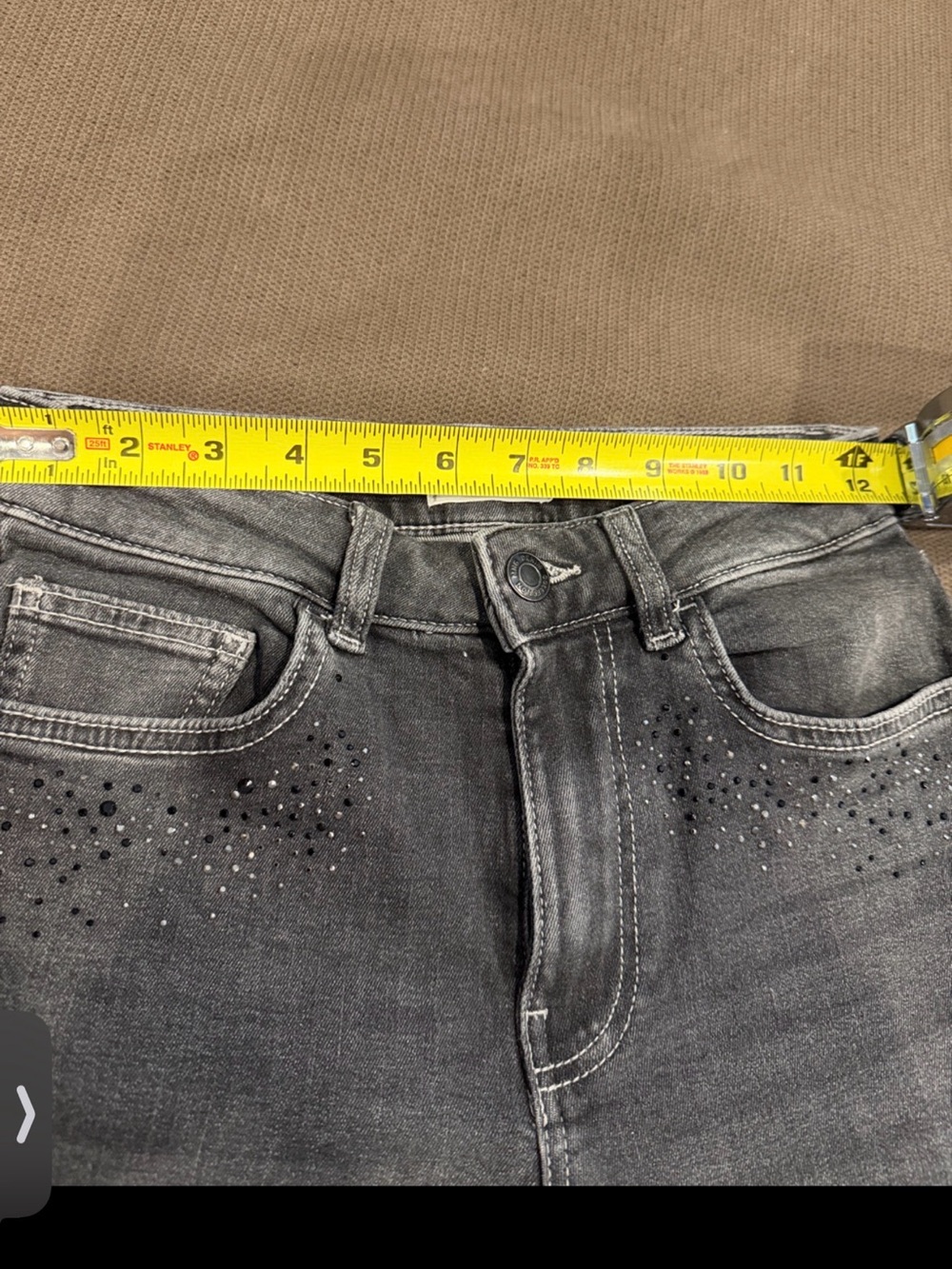 MNG Mango Rhinestone Embellished Black Flare Jeans - Size XS - Picture 9 of 9